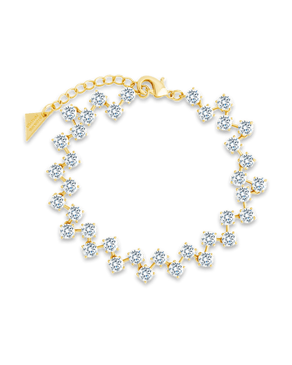 Carson CZ Tennis Bolo Bracelet Gold