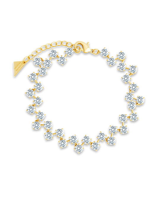 Carson CZ Tennis Bolo Bracelet Gold