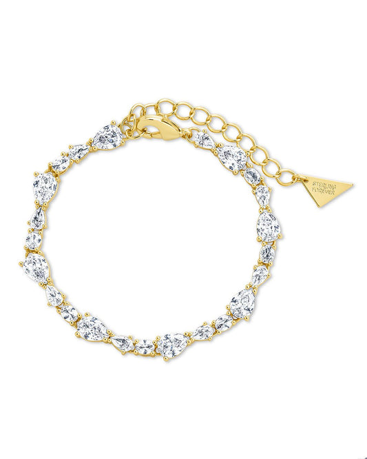 Sterling Silver Wyatt CZ Tennis Bracelet Gold