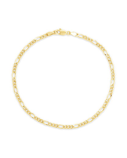 Sterling Silver Figaro Chain Bracelet