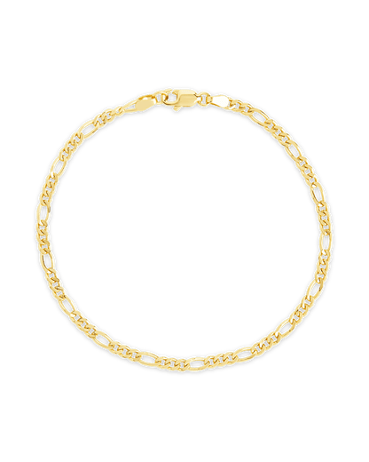 Sterling Silver Figaro Chain Bracelet