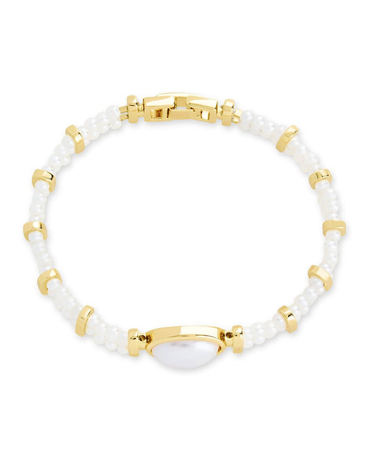 Faela Pearl Watch Band Bracelet Gold