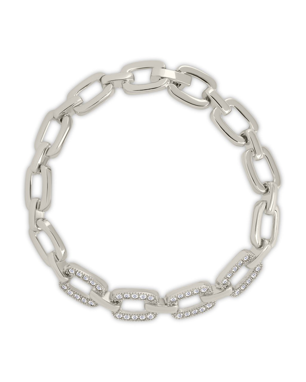 Fiona CZ Statement Chain Link Bracelet Silver