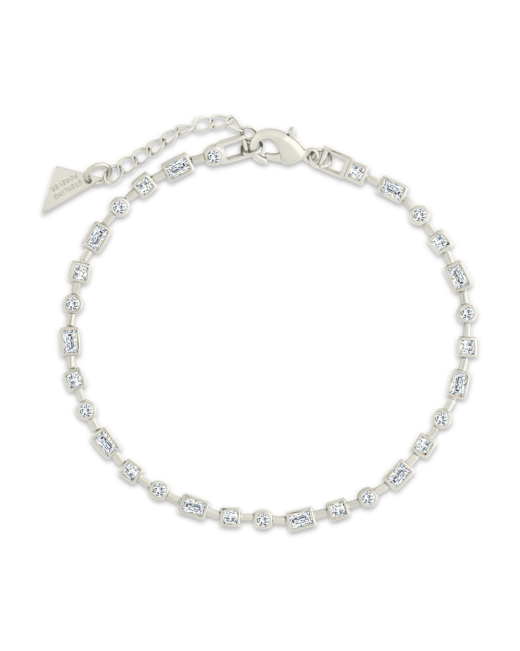 Camden CZ Staggered Tennis Bracelet Silver