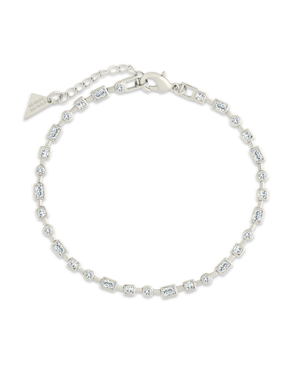 Camden CZ Staggered Tennis Bracelet Silver