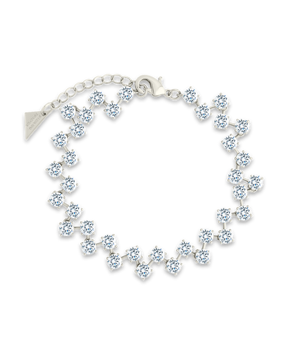 Carson CZ Tennis Bolo Bracelet Silver