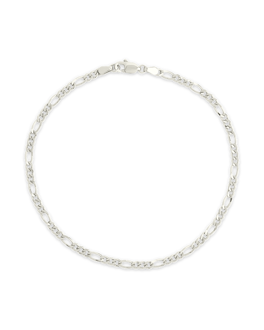 Sterling Silver Figaro Chain Bracelet