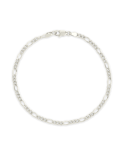 Sterling Silver Figaro Chain Bracelet