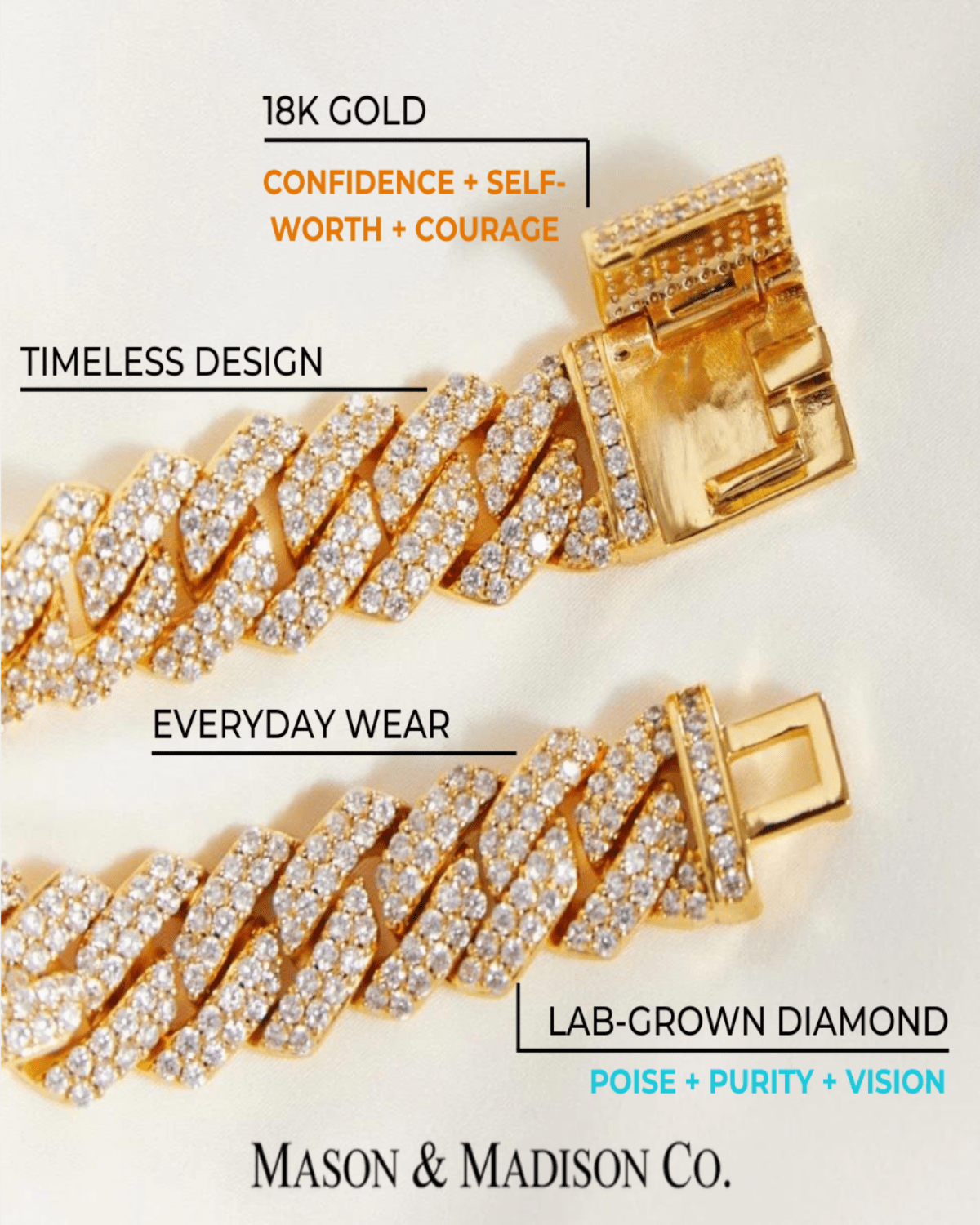 Best Trending Trendy Gold Diamond Chain Necklace Bracelet Bundle Set Jewelry Gift on Sale for Women, Lady, Mother, Wife