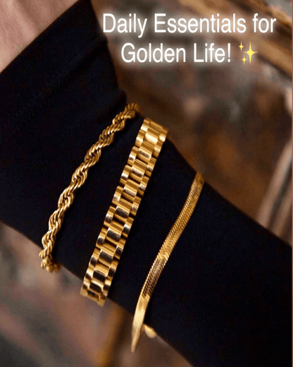 Best Trending Trendy Gold Herringbone Chain Necklace Bracelet Bundle Set Jewelry Gift on Sale for Women, Lady, Mother, Wife