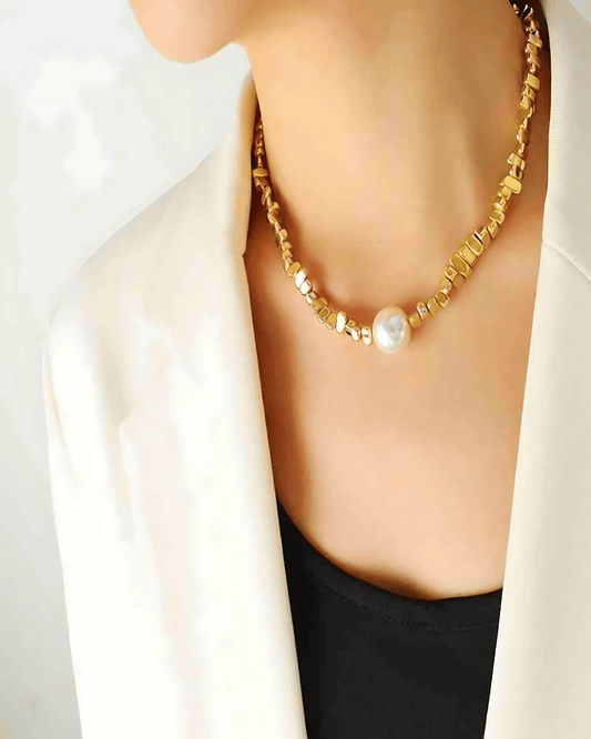 Best Trending Trendy Gold Bead Chain Necklace Jewelry Gift on Sale for Women, Lady, Mother, Wife 18K Yellow Gold