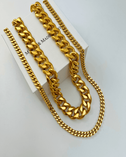 Gold Chunky Chain + Cable Chain Necklace Stack Bundle - MASON CHUNKY CHAIN™