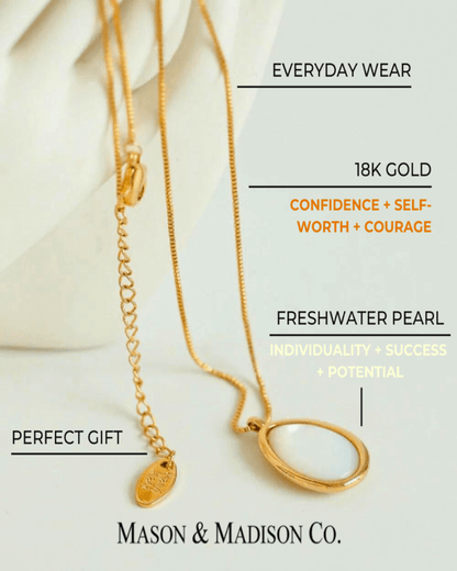 Best Trending Trendy Gold Rope Chain + Oval Pearl Pendant Necklace Stack Bundle Jewelry Gift on Sale for Women, Lady, Mother, Wife