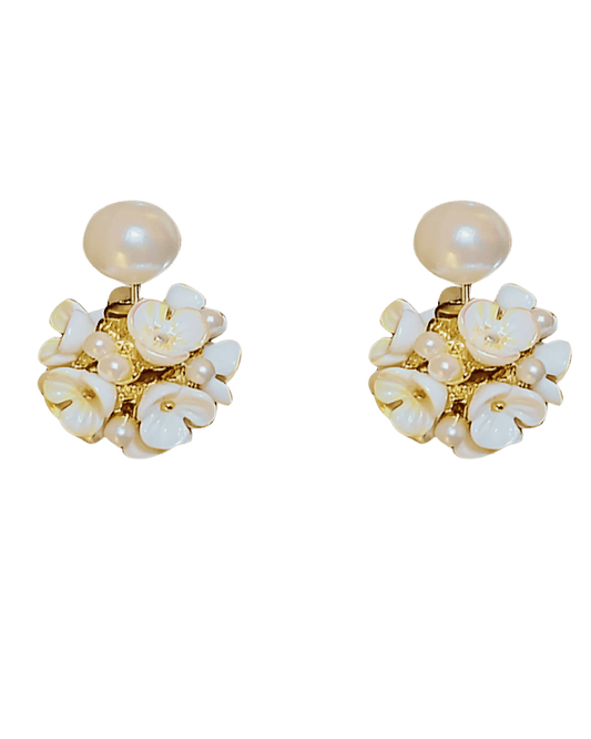 Best Trending Trendy Pearl Stud Earrings Jewelry Gift on Sale for Women, Lady, Mother, Wife 18K Yellow Gold