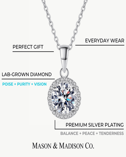 Diamond Pendant Necklace + Diamond Drop Earrings Jewelry Bundle Set - Perfect Round