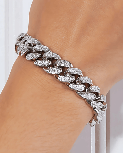 Best Trending Trendy Silver Diamond Chain Bracelet Jewelry Gift on Sale for Women, Lady, Mother, Wife Sterling Silver