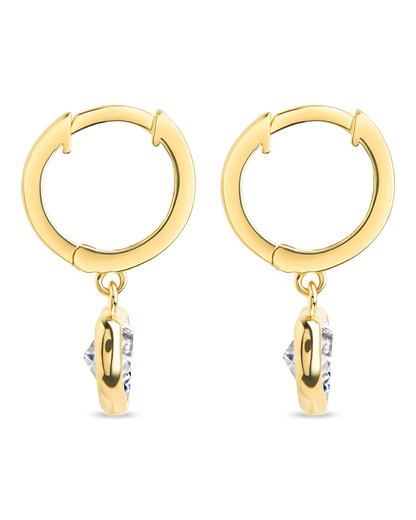 Sterling Silver Lizzy CZ Heart Drop Earrings