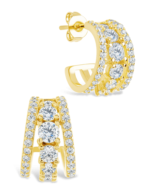 Yasmina CZ Hoop Earrings Gold