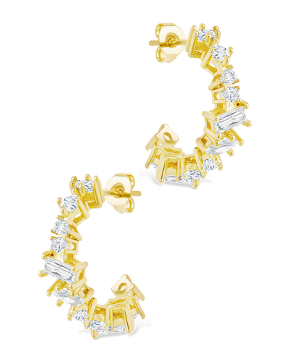 Keziah Geo Cut CZ Hoops