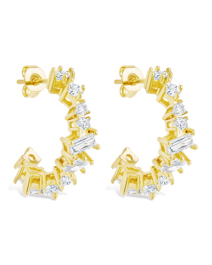 Keziah Geo Cut CZ Hoops