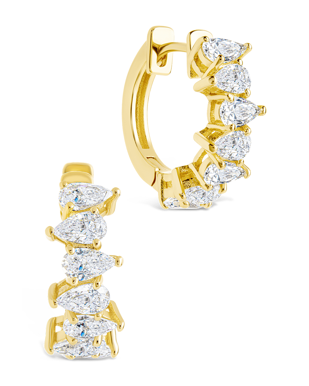 Carina Pear Cut CZ Hoops Gold