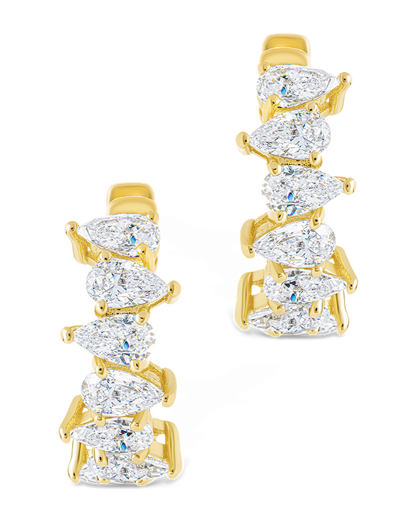Carina Pear Cut CZ Hoops