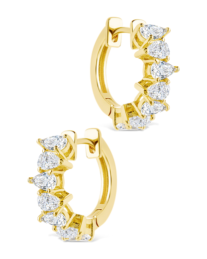 Carina Pear Cut CZ Hoops