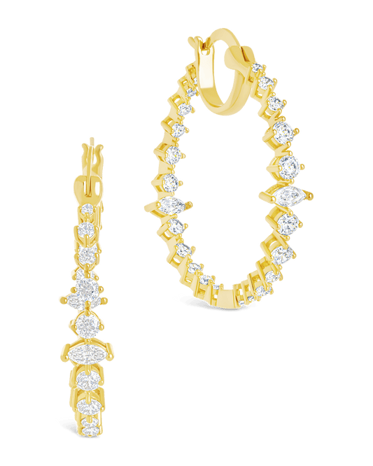 Aaliyah CZ Hoop Earrings Gold