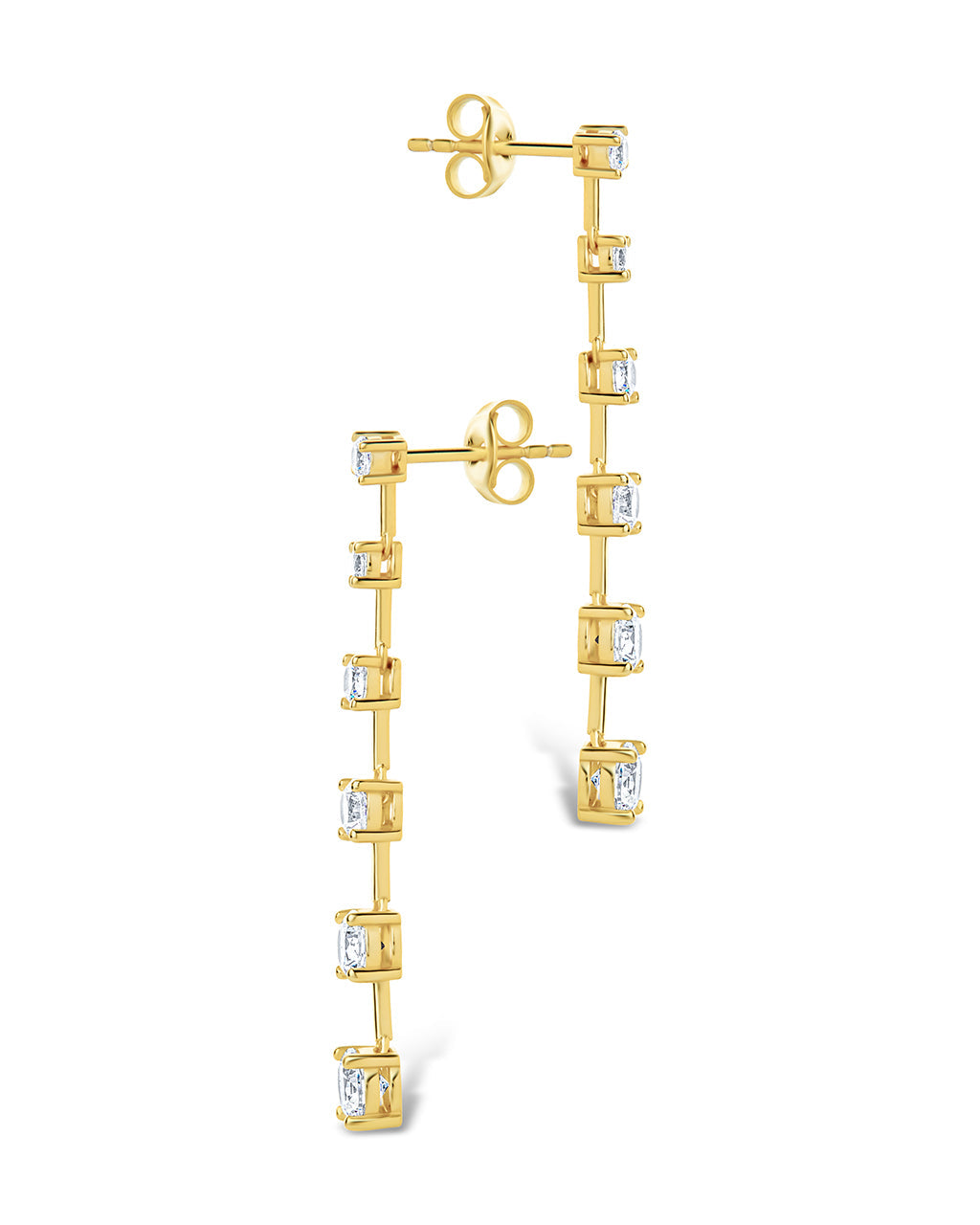 Sterling Silver Rue CZ Drop Earrings