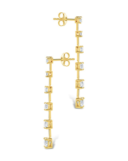 Sterling Silver Rue CZ Drop Earrings