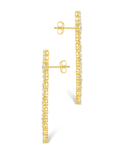 Sterling Silver Ziggy CZ Crawler Stud Earrings