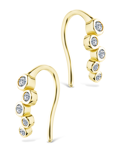 Sterling Silver Talia CZ Bezel Crawler Earrings