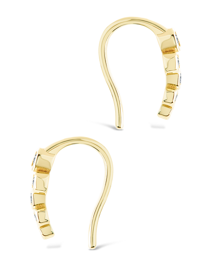Sterling Silver Talia CZ Bezel Crawler Earrings