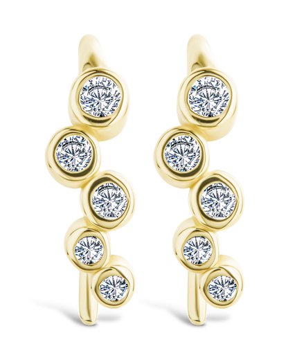 Sterling Silver Talia CZ Bezel Crawler Earrings