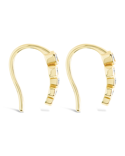 Sterling Silver Talia CZ Bezel Crawler Earrings