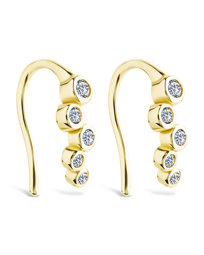Sterling Silver Talia CZ Bezel Crawler Earrings