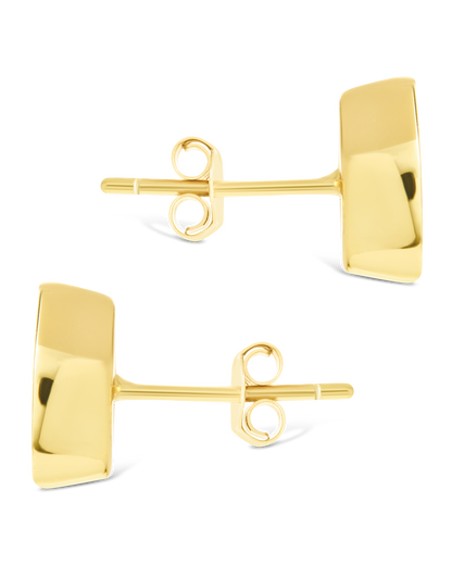Sterling Silver Marquise Cut Bezel Set Stud Earrings