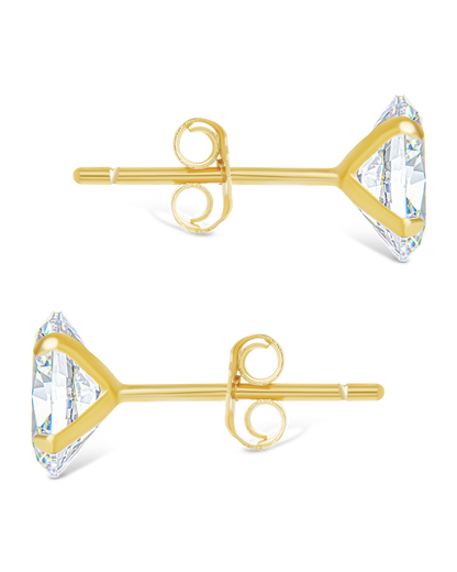 Sterling Silver Oval Cut Prong Set Stud Earrings