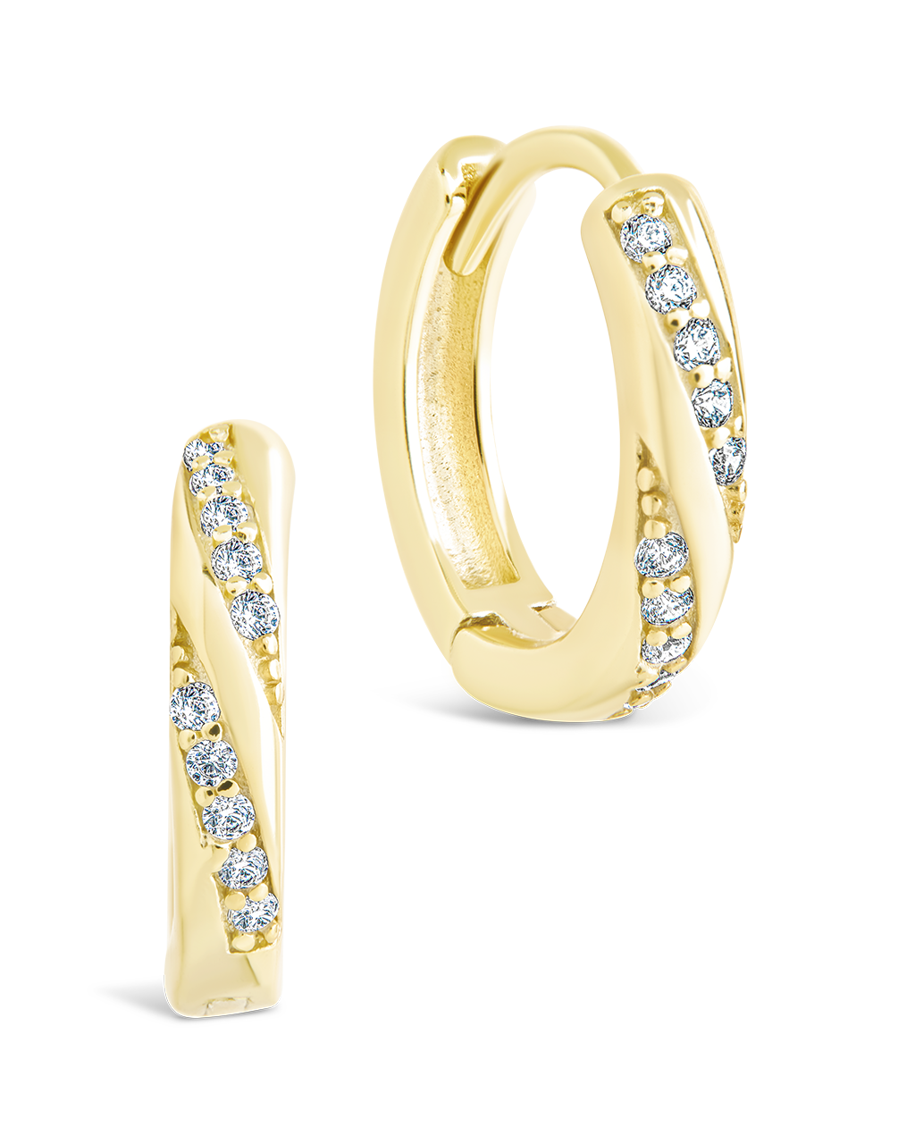 Sterling Silver Adelise Micro Hoops Gold