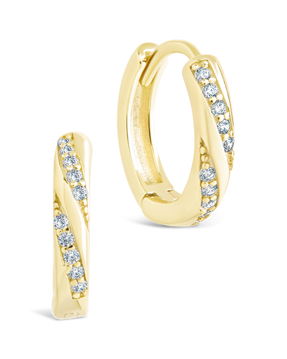Sterling Silver Adelise Micro Hoops Gold