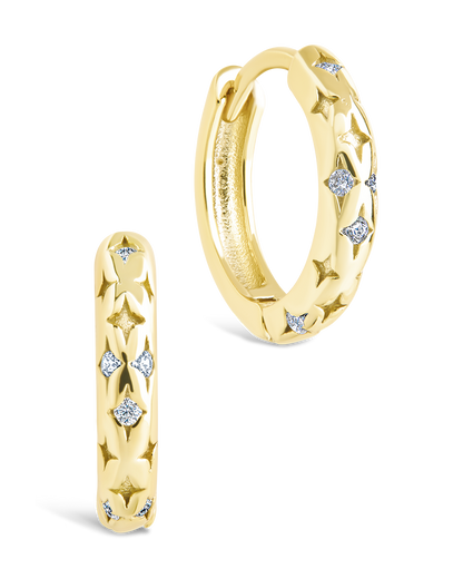 Sterling Silver Blakelyn Micro Hoops Gold