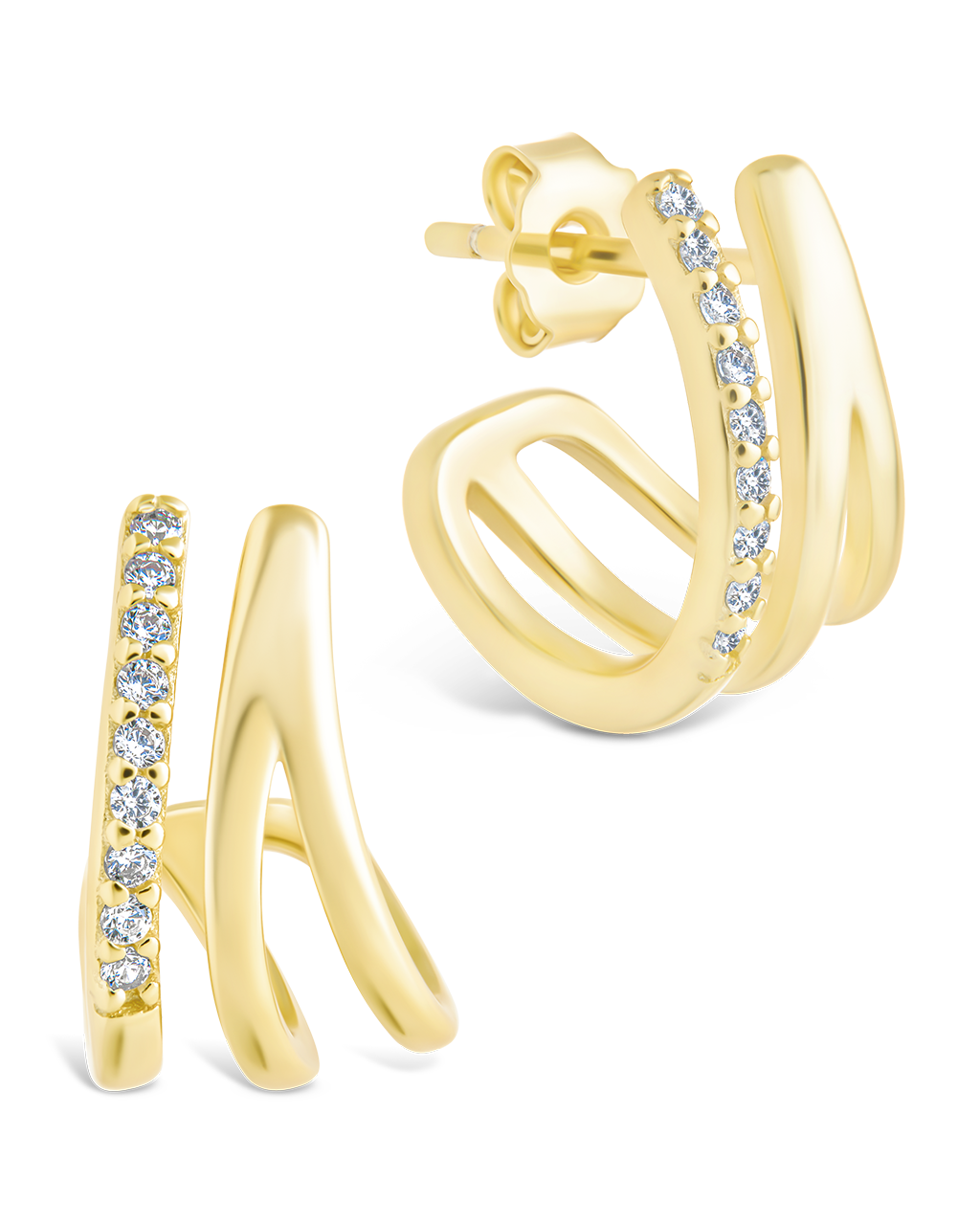 Sterling Silver Harlowe Claw Studs Gold