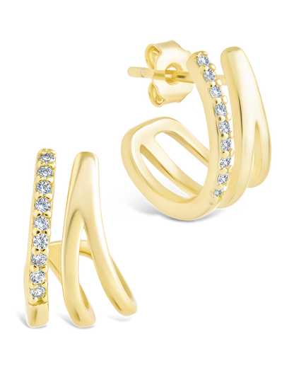 Sterling Silver Harlowe Claw Studs Gold