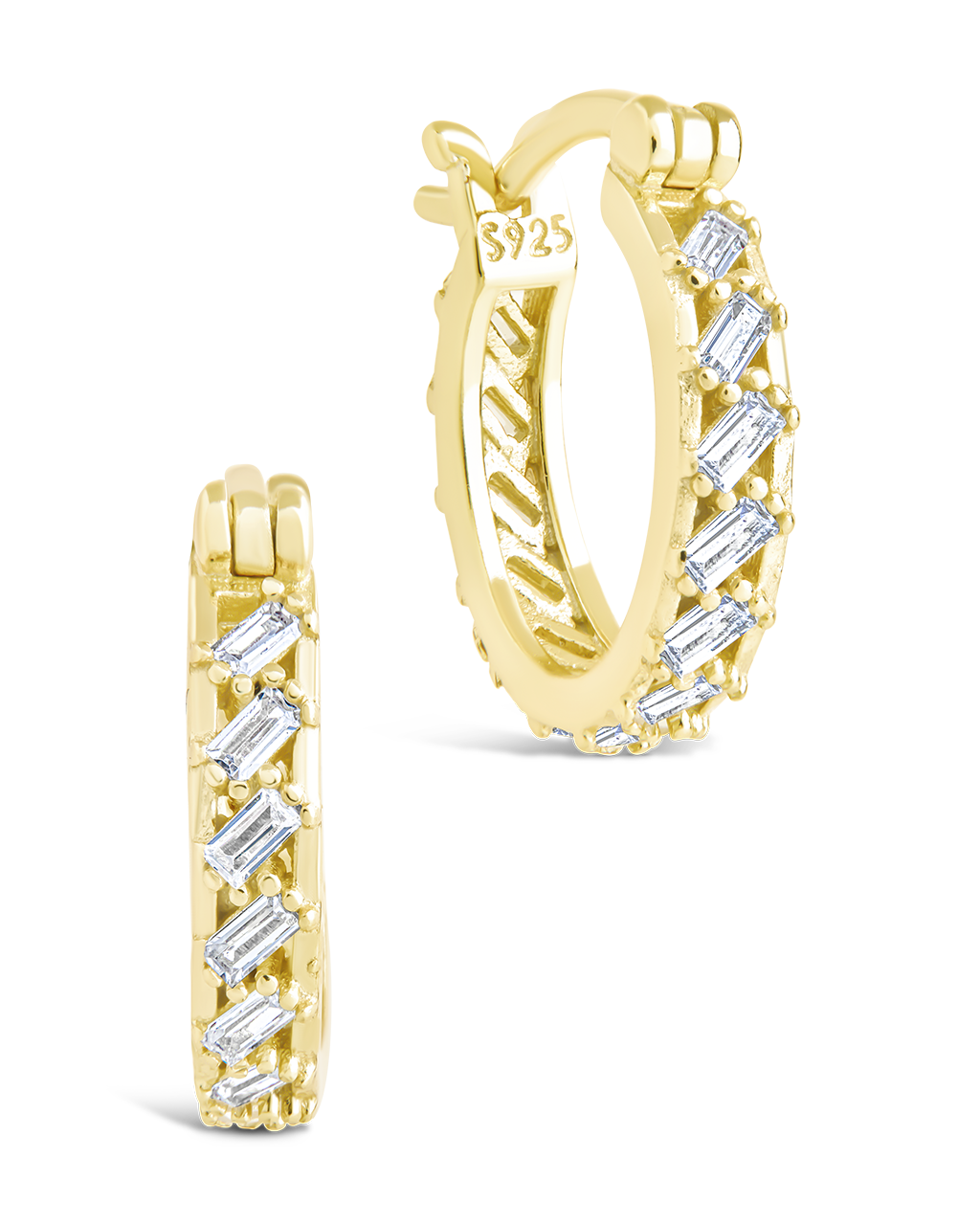 Sterling Silver Norabelle Micro Hoops Gold