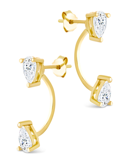 Sterling Silver Pear Cut Duo Jackets