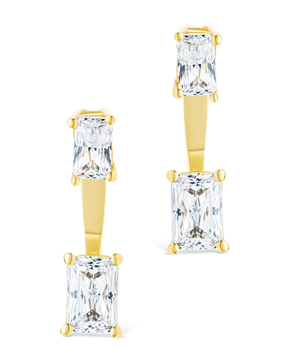 Sterling Silver Emerald Cut Duo Jackets