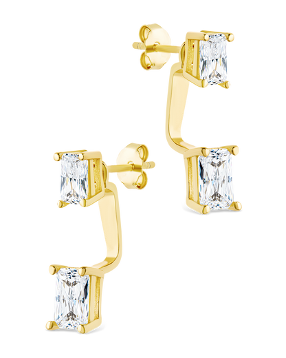 Sterling Silver Emerald Cut Duo Jackets