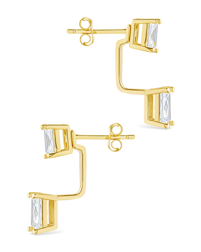 Sterling Silver Emerald Cut Duo Jackets