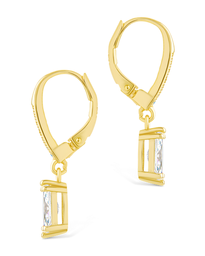 Sterling Silver Allegra Marquise Cut CZ French Clip Earrings
