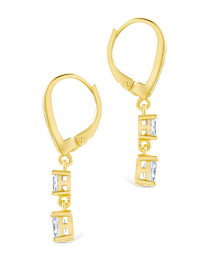 Sterling Silver Liesel Oval Cut CZ French Clip Earrings